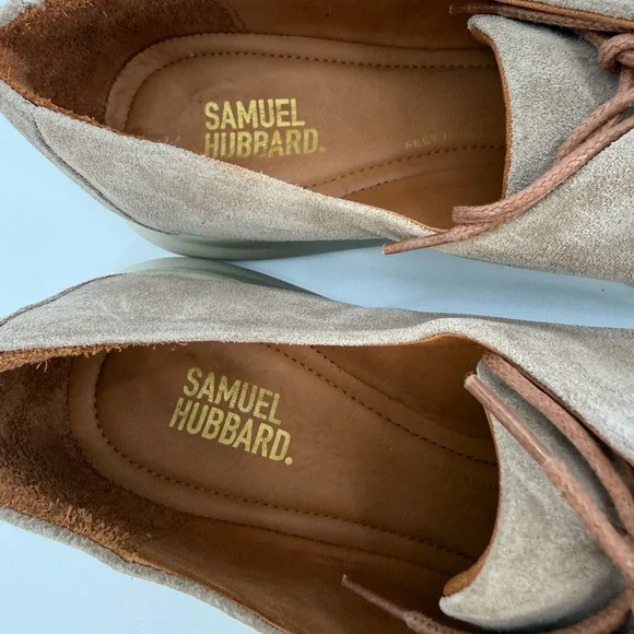 Samuel Hubbard Freedom Stroll Buff Nubuck Taupe Suede Oxford Shoes Size 8 - Picture 8 of 16